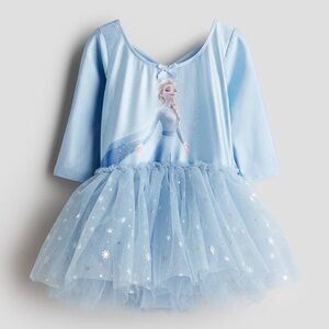 H&M Disney Frozen Elsa Dance Leotard with Tulle Skirt Size 2-4 years